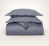 Percale Hemmed Duvet Set - Mineral