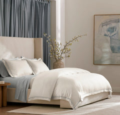 Signature Embellished Duvet Set - White/Shore Embroidered