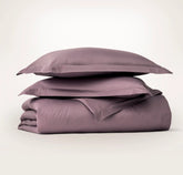 Signature Hemmed Duvet Set - Plum