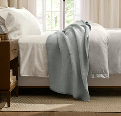Waffle Bed Blanket - Shore