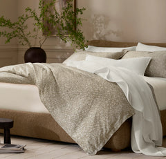 Percale Hemmed Duvet Set - Oak Garden