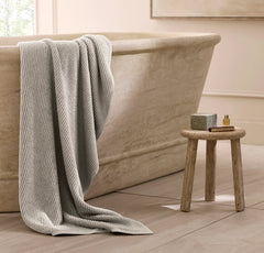 Turkish Ribbed Bath Sheet - Pewter
