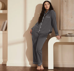 Soft Knit Long Sleeve & Pants Pajama Set - Night