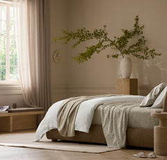Percale Hemmed Sheet Set - Oak Garden