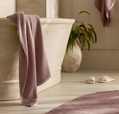 Turkish Ribbed Bath Towel - Dusty Rose