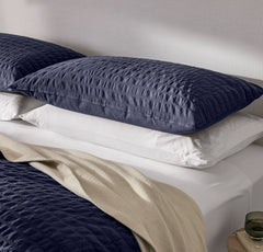 Relaxed Seersucker Duvet Set - Coastal Navy