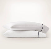 Signature Embellished Pillowcase Set - White/Coastal Navy Embroidered