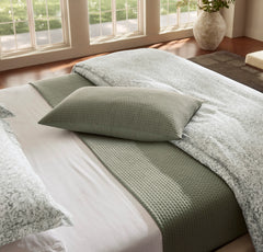Signature Textured Stitch Quilted Sham - Sageleaf