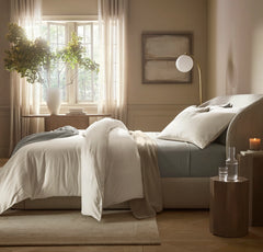 Signature Embellished Duvet Set - Cream/Cream Piped Edge