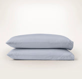 Percale Embellished Pillowcase Set - Hydrangea/White Piped Edge