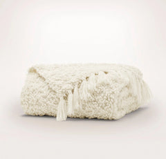 Cozy Boucle Throw Blanket - Cream
