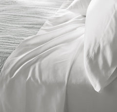 Signature Hemmed Fabric Swatch - White Textured Stripe