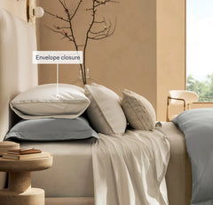 Percale Embellished Pillowcase Set - Coastal Navy/White Sail Stitch