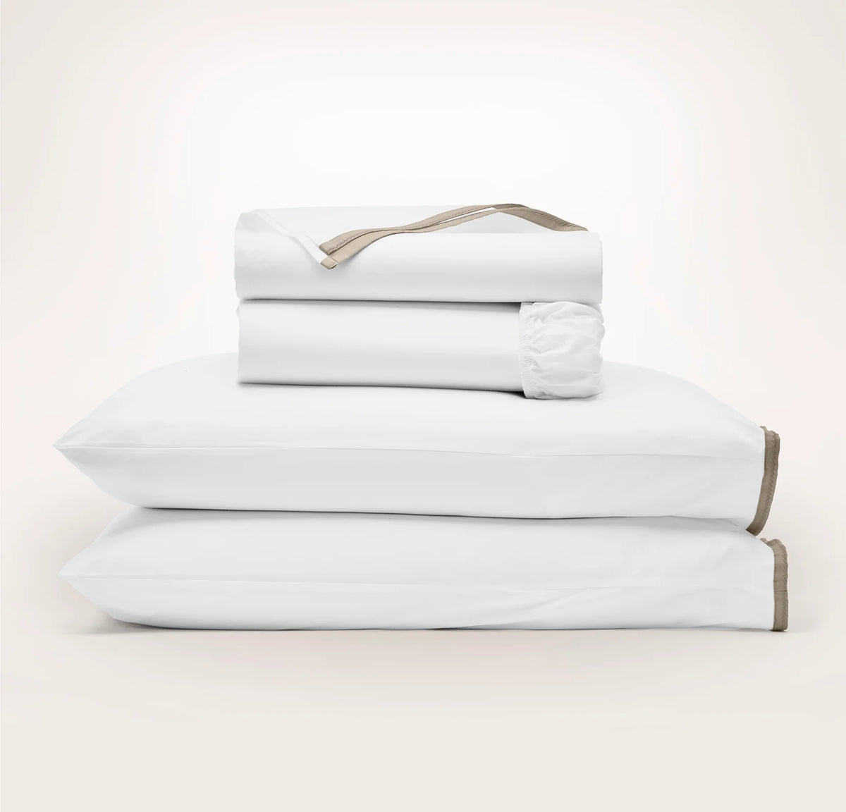 Percale Embellished Sheet Set - White/Oak Framed