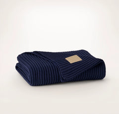 Sunday Knit Throw Blanket - Coastal Navy