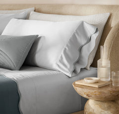 Signature Embellished Sheet Set - Sky/Shore Curved Edge