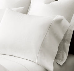 Percale Embellished Pillowcase Set - White/White Embroidered