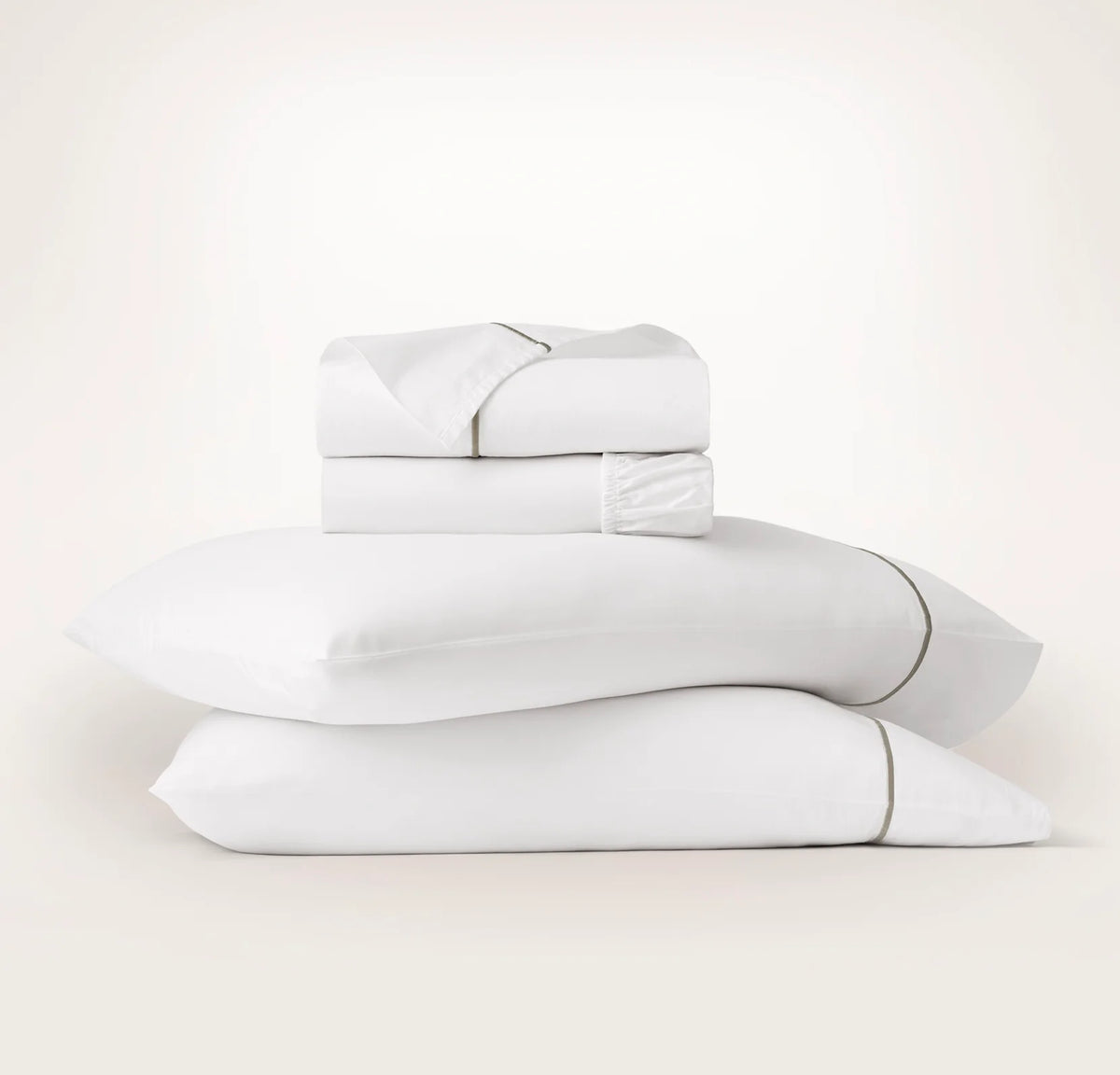 Signature Embellished Sheet Set - White/Oak Embroidered