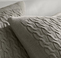 Modern Cable Knit Pillow Cover (20x20) - Heathered Pewter