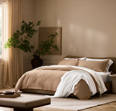 Signature Hemmed Duvet Set - Camel