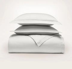 Percale Hemmed Duvet Set - Mist