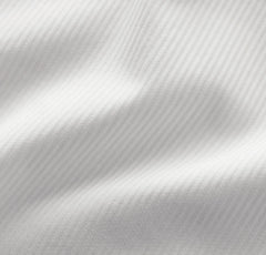 Signature Hemmed Fabric Swatch - White Textured Stripe