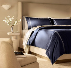 Signature Embellished Duvet Set - Coastal Navy/White Sail Stitch