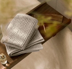 Turkish Ribbed Washcloths (Pair) - Oak
