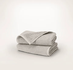 Turkish Ribbed Hand Towels (Pair) - Pewter
