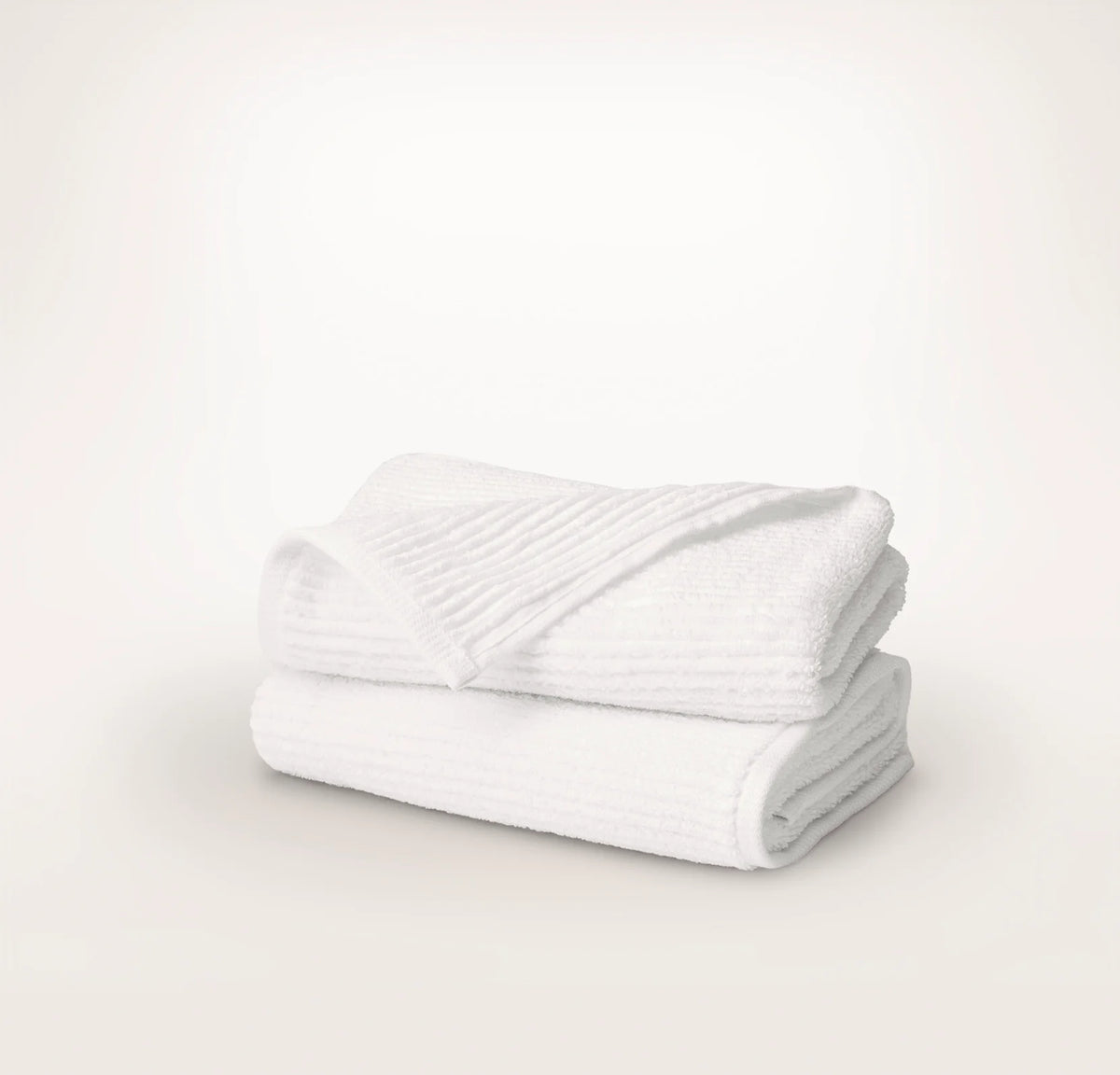 Turkish Ribbed Hand Towels (Pair) - White