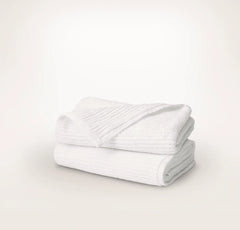 Turkish Ribbed Hand Towels (Pair) - White