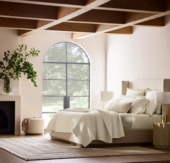 Signature Embellished Sheet Set - Cream/Sand Curved Edge