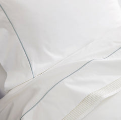 Percale Embellished Pillowcase Set - White/Shore Embroidered