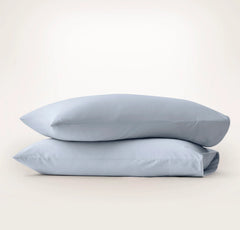 Signature Embellished Pillowcase Set - Hydrangea/White Piped Edge