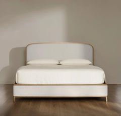 Upholstered Curve Bed - Sand