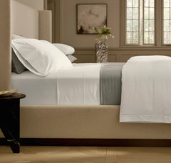 Signature Embellished Sheet Set - White/White Embroidered