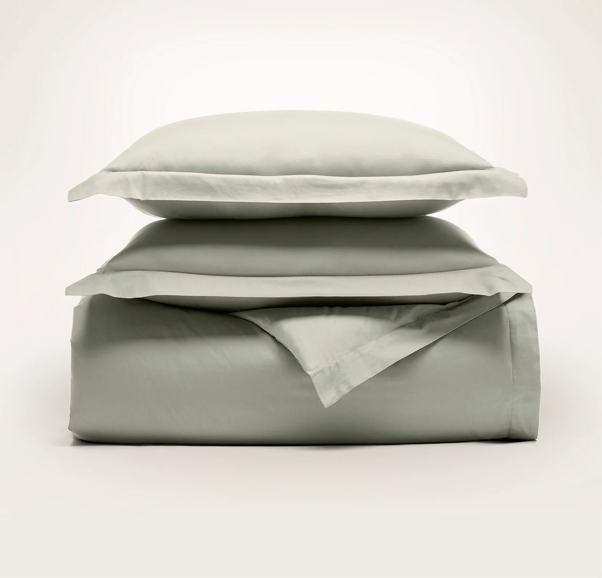 Percale Hemmed Duvet Set - Sageleaf