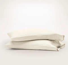 Signature Embellished Pillowcase Set - Cream/Sand Curved Edge