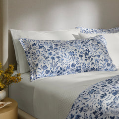 Signature Hemmed Duvet Set - Navy Botanical