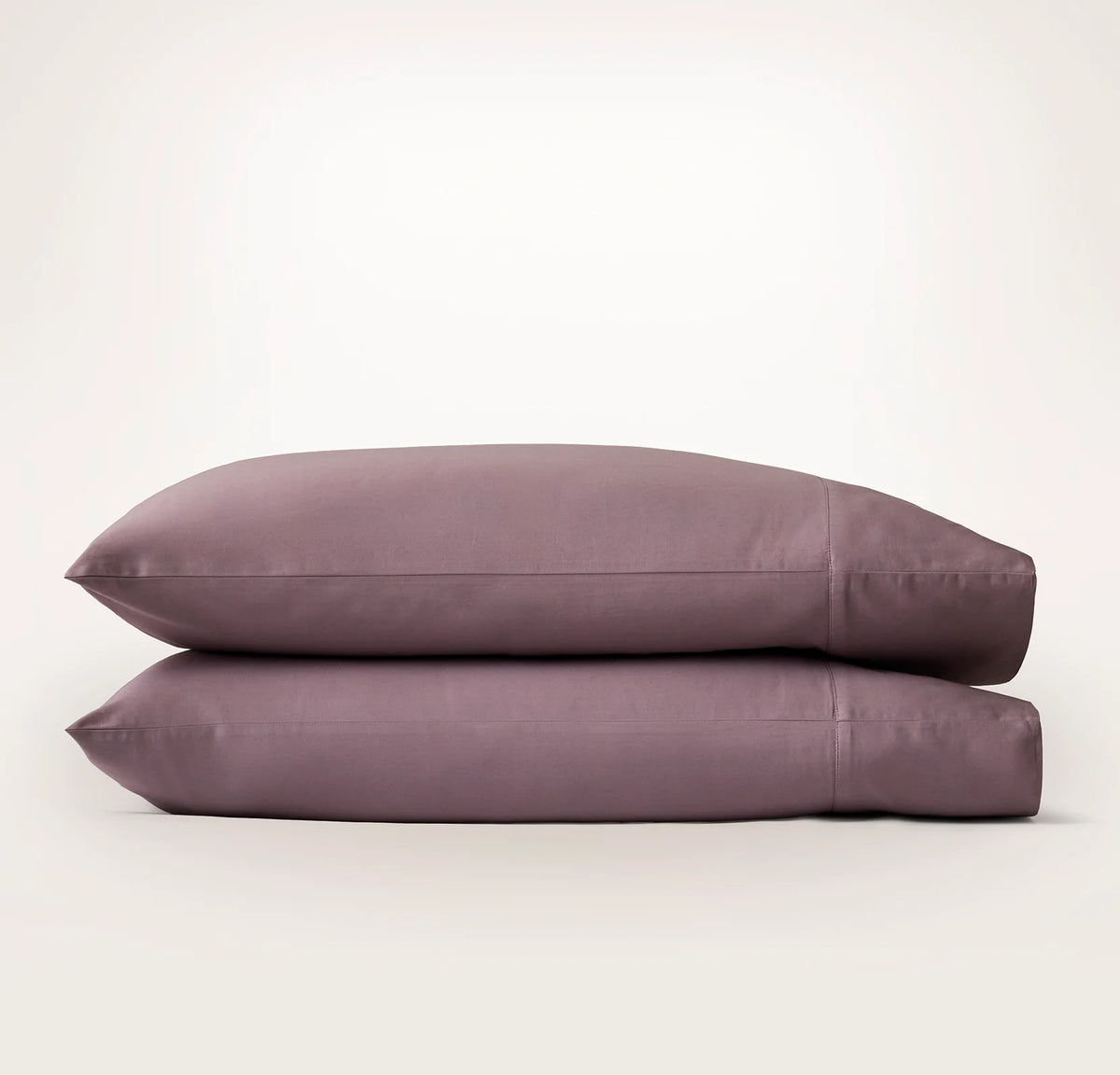 Percale Hemmed Pillowcase Set - Plum