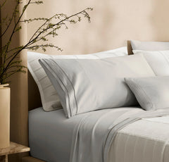Signature Embellished Sheet Set - Mist/Mist Ladder Stitch