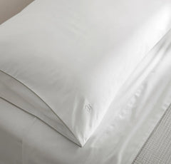 Signature Embellished Sheet Set - White/Pewter Piped Edge