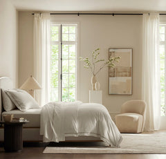 Signature Embellished Duvet Set - White/Oak Embroidered