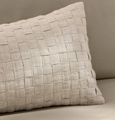 Linen Woven Icon Pillow Cover (Petite Lumbar) - Melange Natural