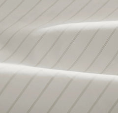 Percale Hemmed Sheet Set - White/Oak Simple Stripe