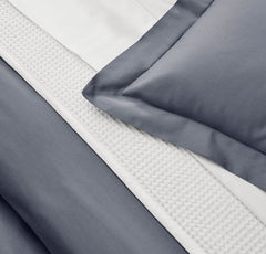 Percale Hemmed Duvet Set - Mineral