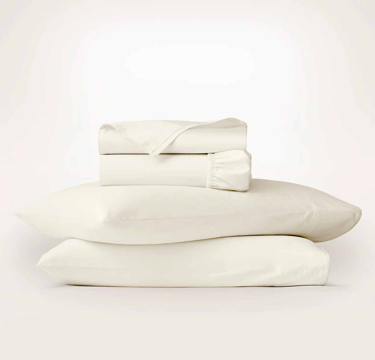 Signature Embellished Sheet Set - Cream/Cream Piped Edge