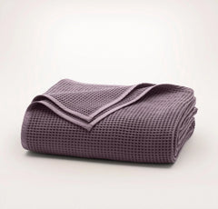 Waffle Bed Blanket - Deep Plum