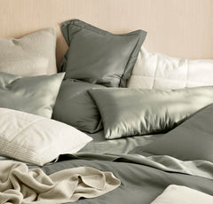 Percale Hemmed Sheet Set - Sageleaf