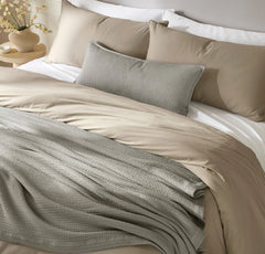 Modern Crochet Bed Blanket - Pewter